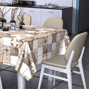 CASSESE HOME Tovaglia in PVC Breccia Con Bordino – Antimacchia, Pratica e Decorativa Made in Italy_Dec.F