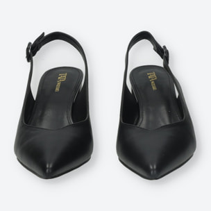 Décolleté sling back Donna Tata Italia Nero