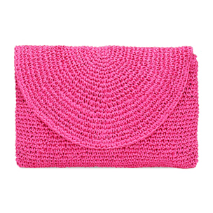 Pochette mare fucsia in paglia