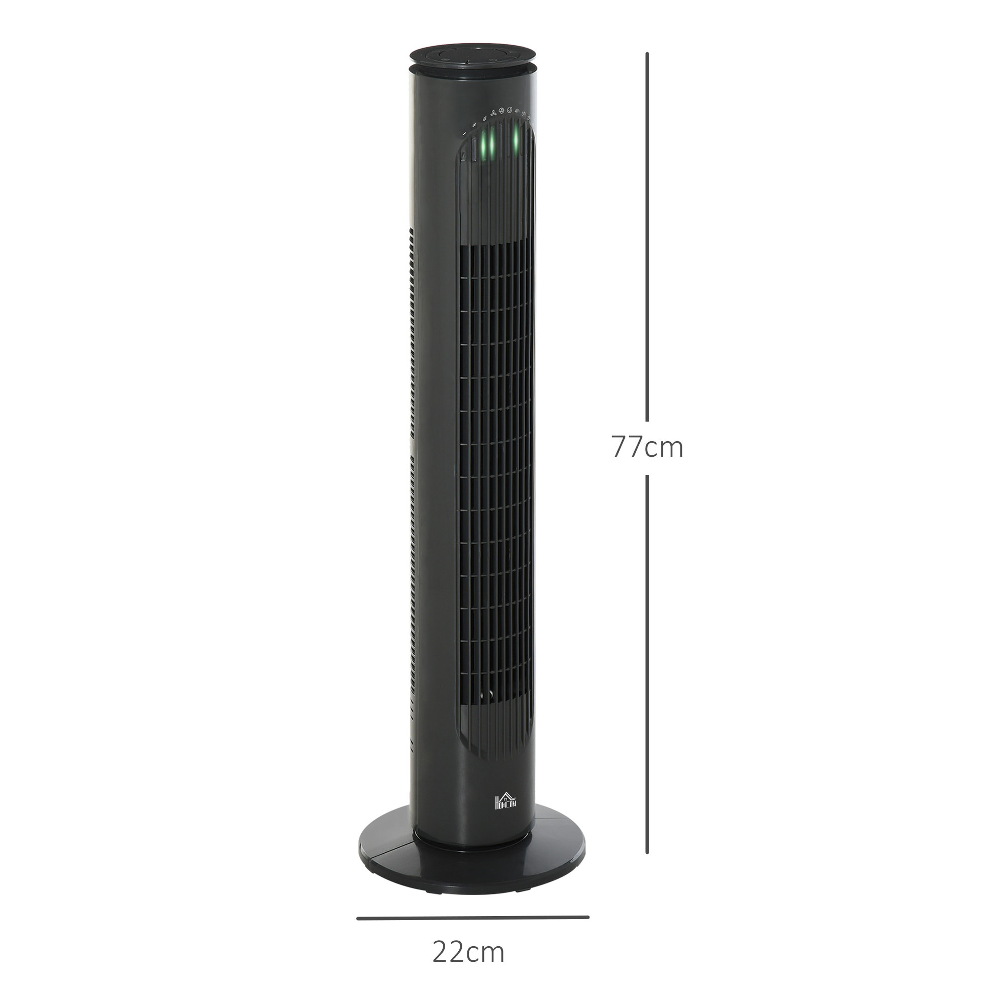 Ventilador de Torre, Ventilador de Pie Silencioso con Control Remoto, 3 Velocidades, 3 Modos, Temporizador 10H, Oscilación 70°, Pantalla LED, para Hogar y Oficina, Gris Oscuro