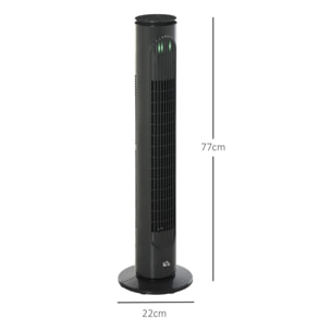 Ventilador de Torre, Ventilador de Pie Silencioso con Control Remoto, 3 Velocidades, 3 Modos, Temporizador 10H, Oscilación 70°, Pantalla LED, para Hogar y Oficina, Gris Oscuro