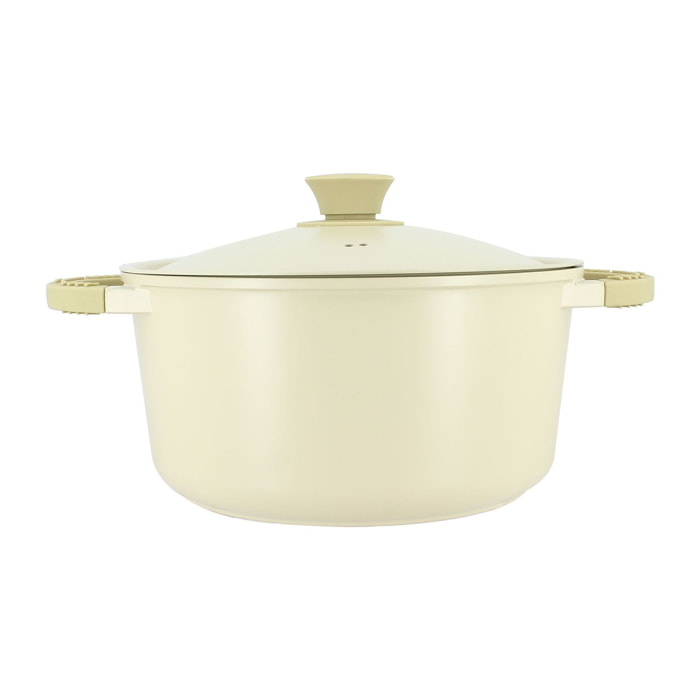 Faitout 24cm en aluminium recyclé crème - tous feux PURE