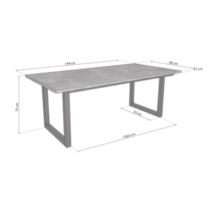 Mesa de comedor Altea 200 Cemento Negro