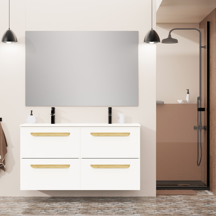 Conjunto de baño Melody, Alday, 120 cm, Blanco mate