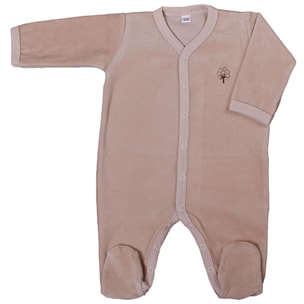 Pyjama velours 1 mois Coton bio Beige