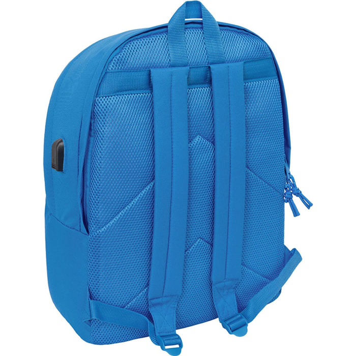 Mochila doble para portatil 15,6"+usb f.c.barcelona chica indigo