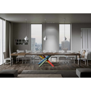 Mesa extensible 90x160/420 cm Volantis Nogal estructura multicolor 4/B