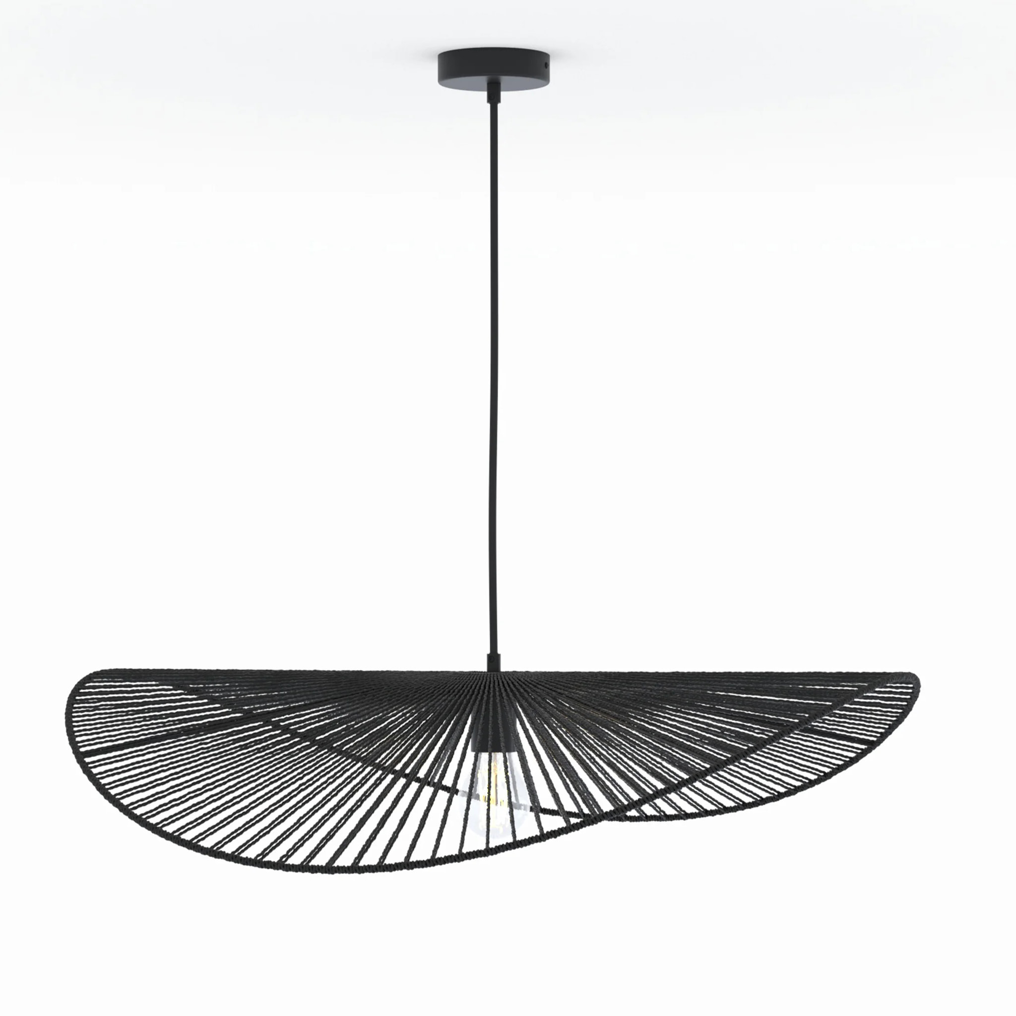 Suspension noire en papier de corde 75 cm - Mada