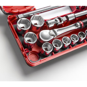 Coffret DBOX cliquet étanche + douilles 1/2" 6 pans 21 pièces