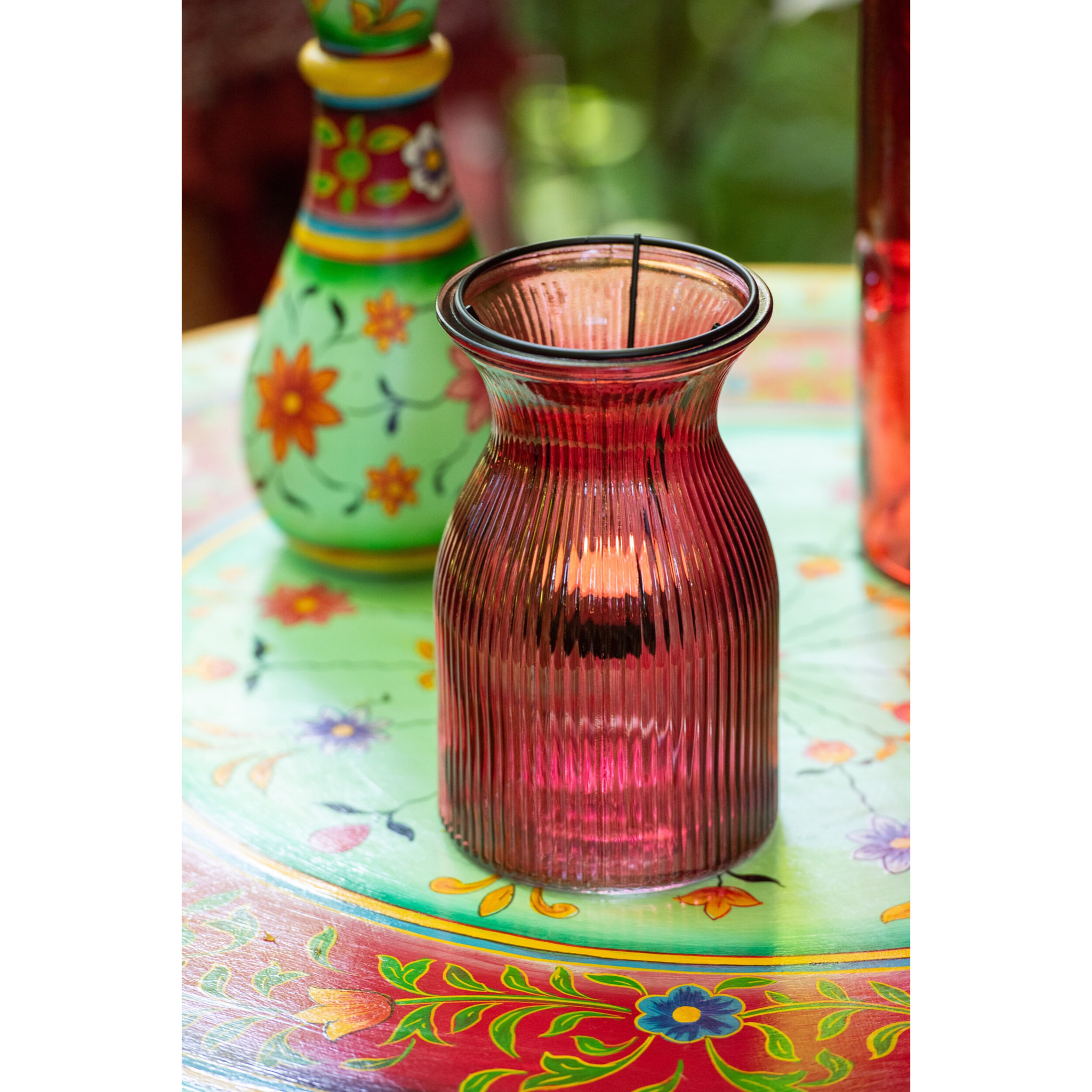 J-Line plateau bougeoir Popa - verre - mix - 6 pièces