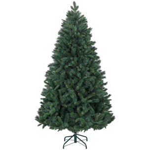 HOMCOM Albero di Natale Artificiale 180cm con 1061 Rami e Base in Metallo, Verde