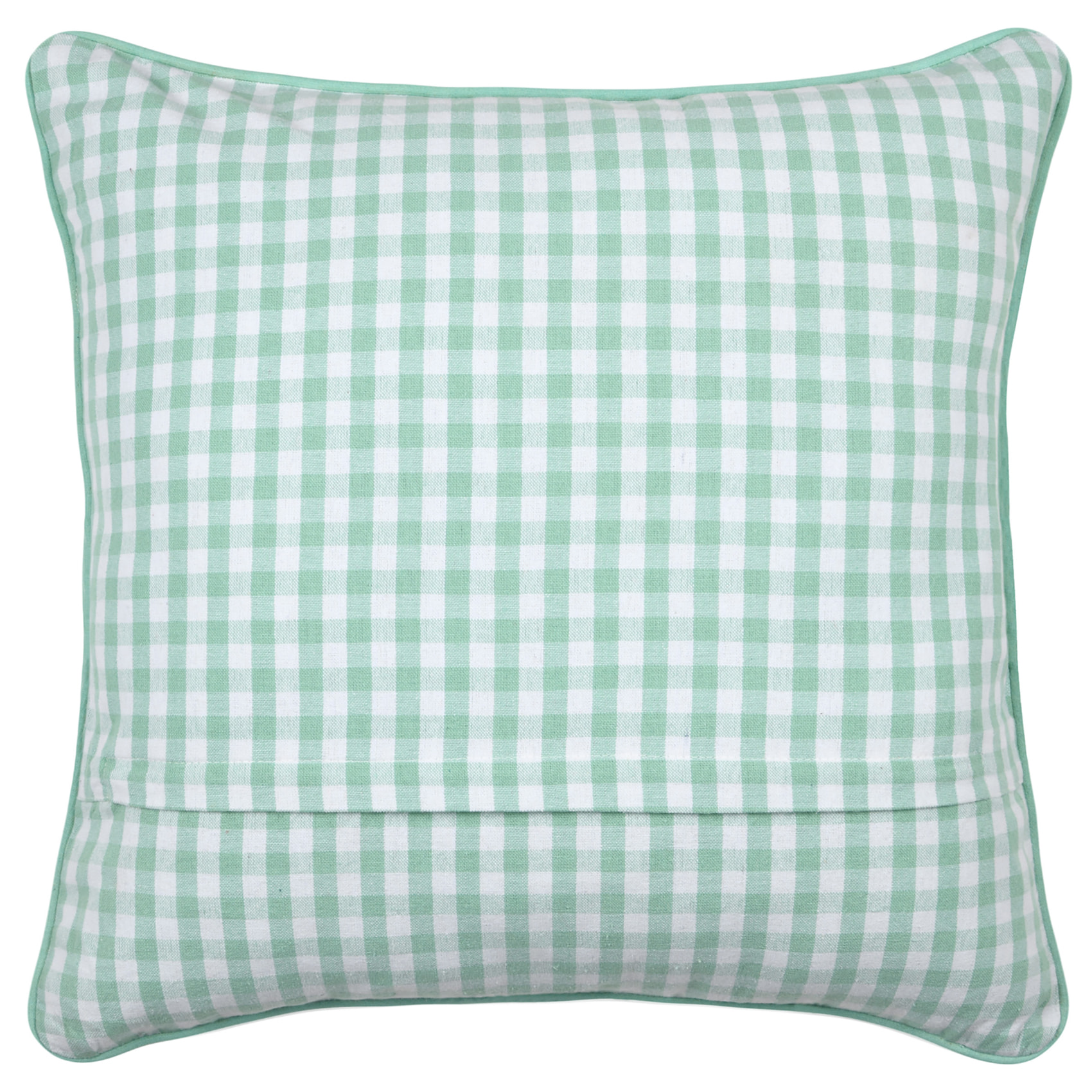 Coussin décoratif motif vichy en polycoton - Vert