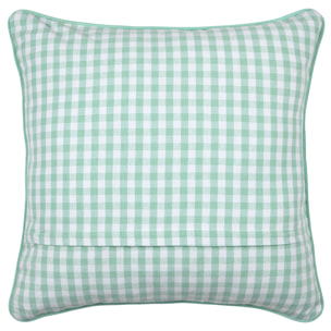 Coussin décoratif motif vichy en polycoton - Vert