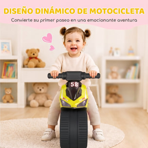 Bicicleta sin Pedales, Moto Correpasillos con Música y Ruedas Extra Anchas, Bicicleta de Equilibrio para Niños y Niñas de 18 a 36 Meses, Verde