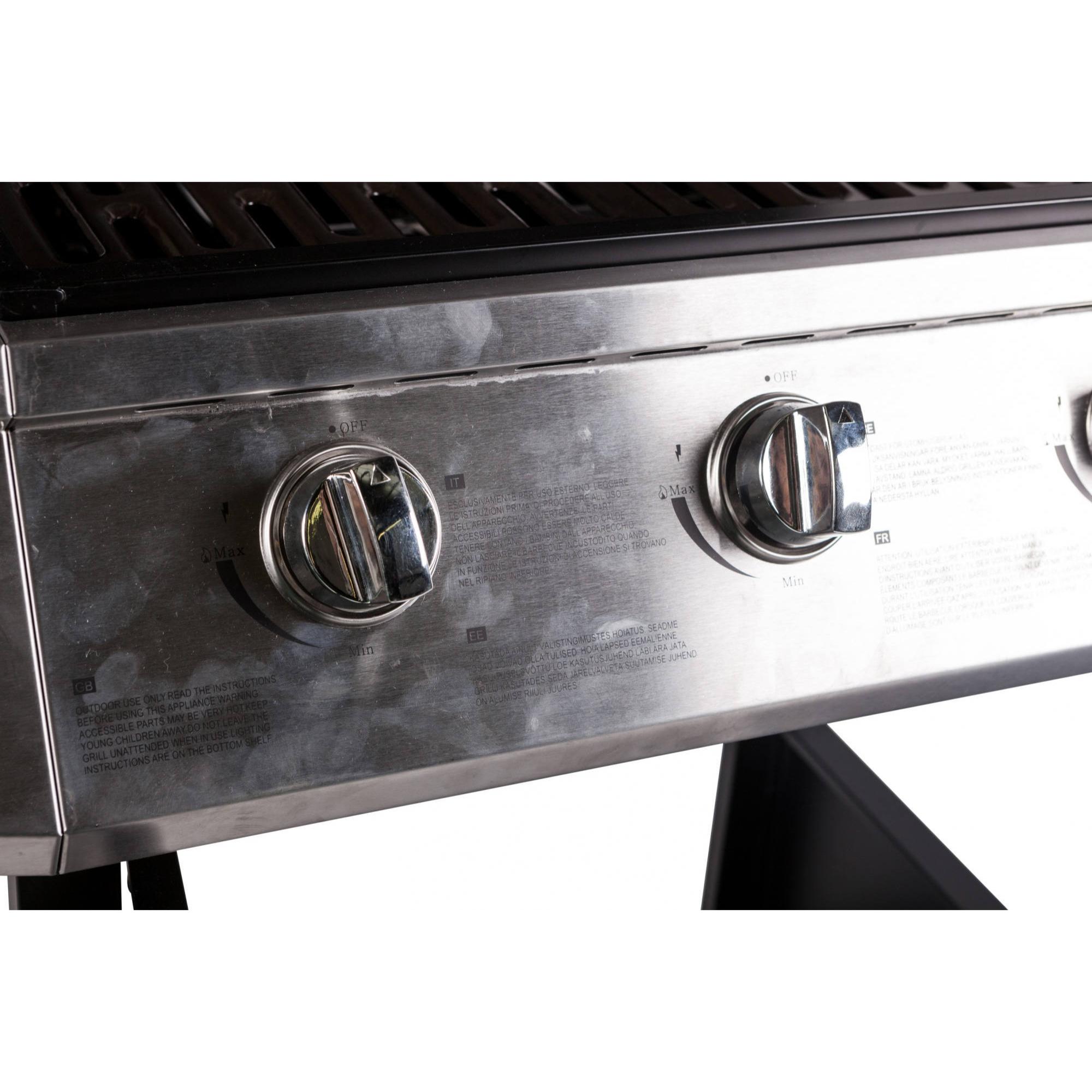 Barbecue a gas 3 bruciatori, colore nero, cm 117 x 52 x h100