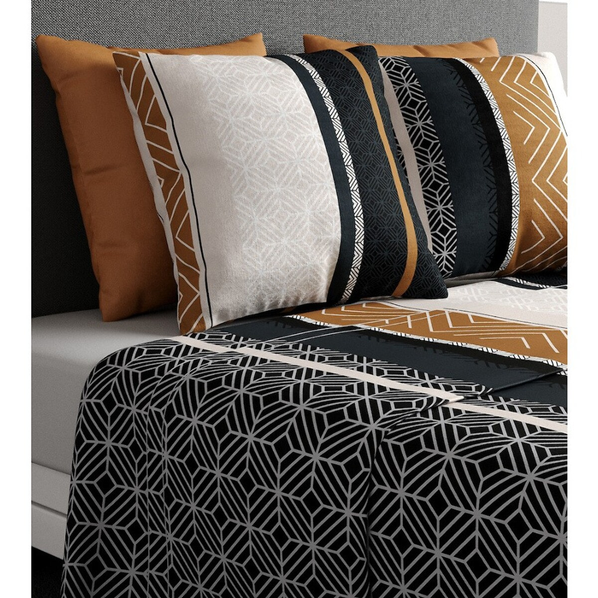 Parure De Drap 3pcs avec Drap Housse 90x190cm 100% Coton 57fils-trophÉ