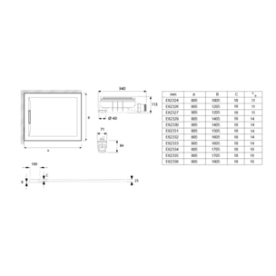 Receveur de douche antidérapant 140 x 80 Flight Pure rectangle blanc