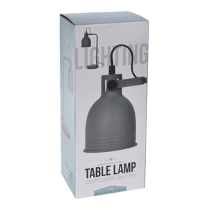 Lámpara de mesa metálica Gris 13x40cm de diseño industrial con pantalla orientable