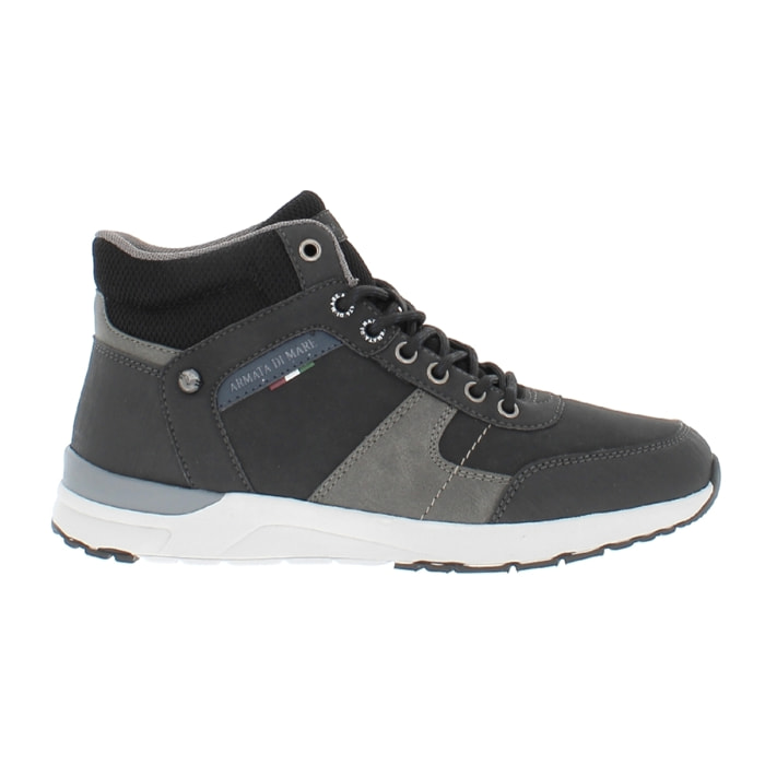 Armata di Mare Scarpe Uomo Sneakers Alte Casual Stringate con Soletta Rimovibile in Memory Foam AMU W23L448 Black