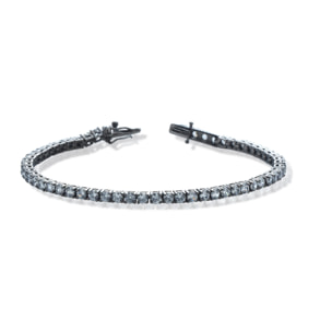 Bracciale Hiriwa 925 Tennis Argento Nero Pietre Bianche