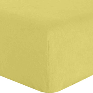 Drap housse - bonnet:30cm 100% lin lavé 160g poire