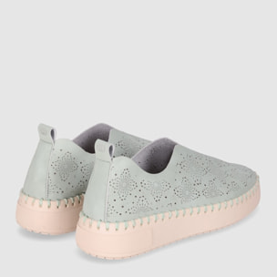 Zapatos de Piel Sintética - Verde - Tacón: 4 cm