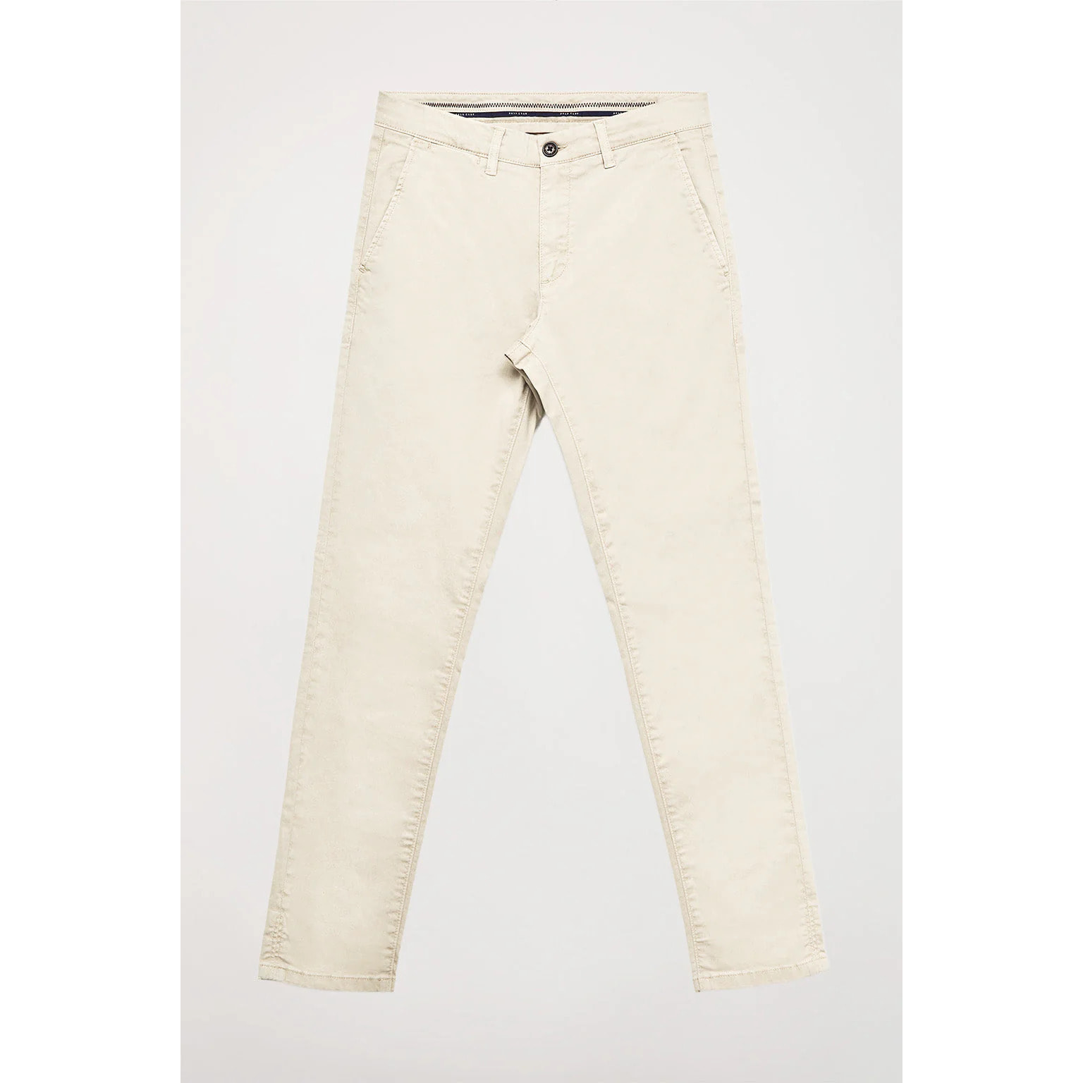 Pantalón chino beige de algodón elástico con detalles Polo Club