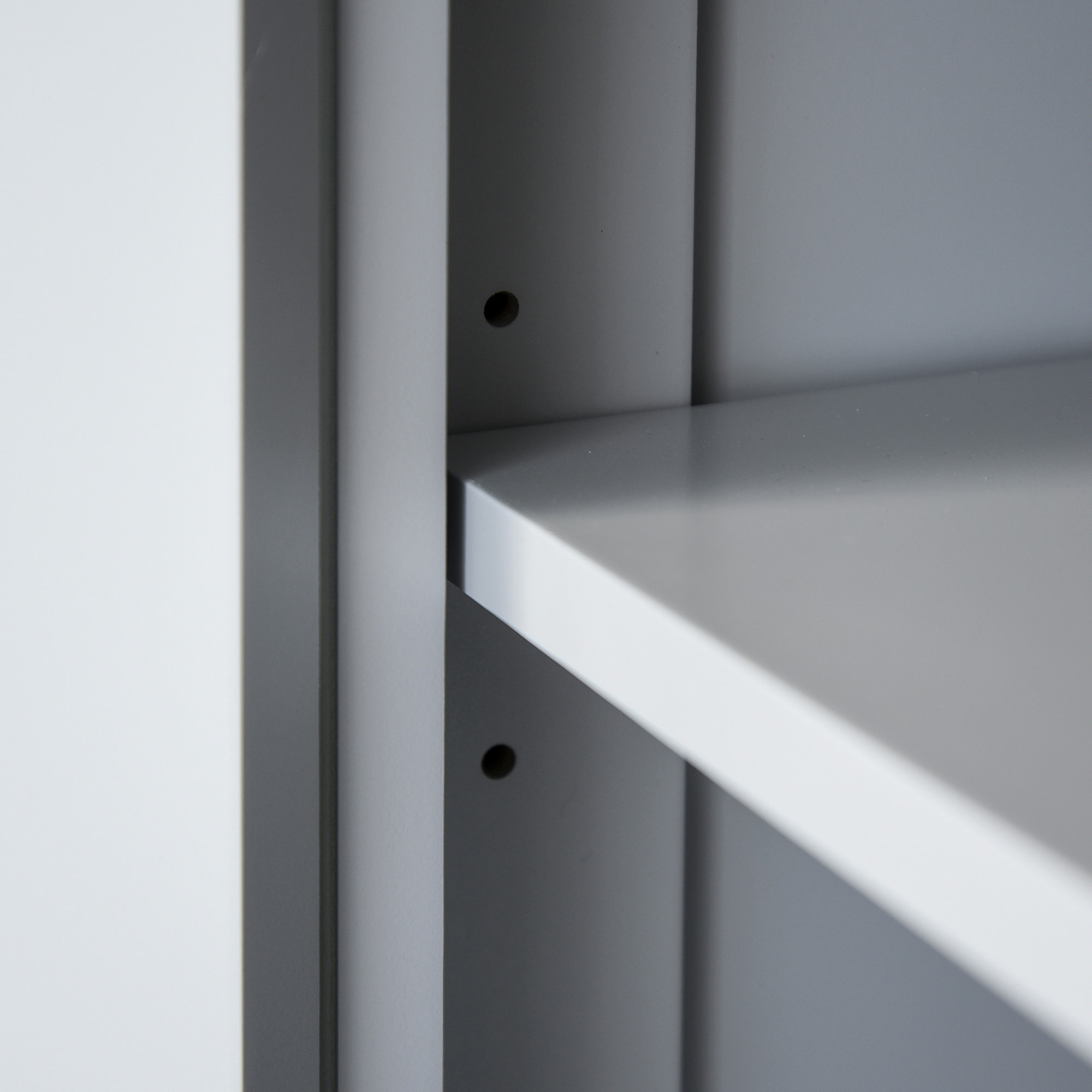 Buffet haut multi-rangement - 4 portes, grand tiroir - dim. 76L x 40l x 183H cm - gris