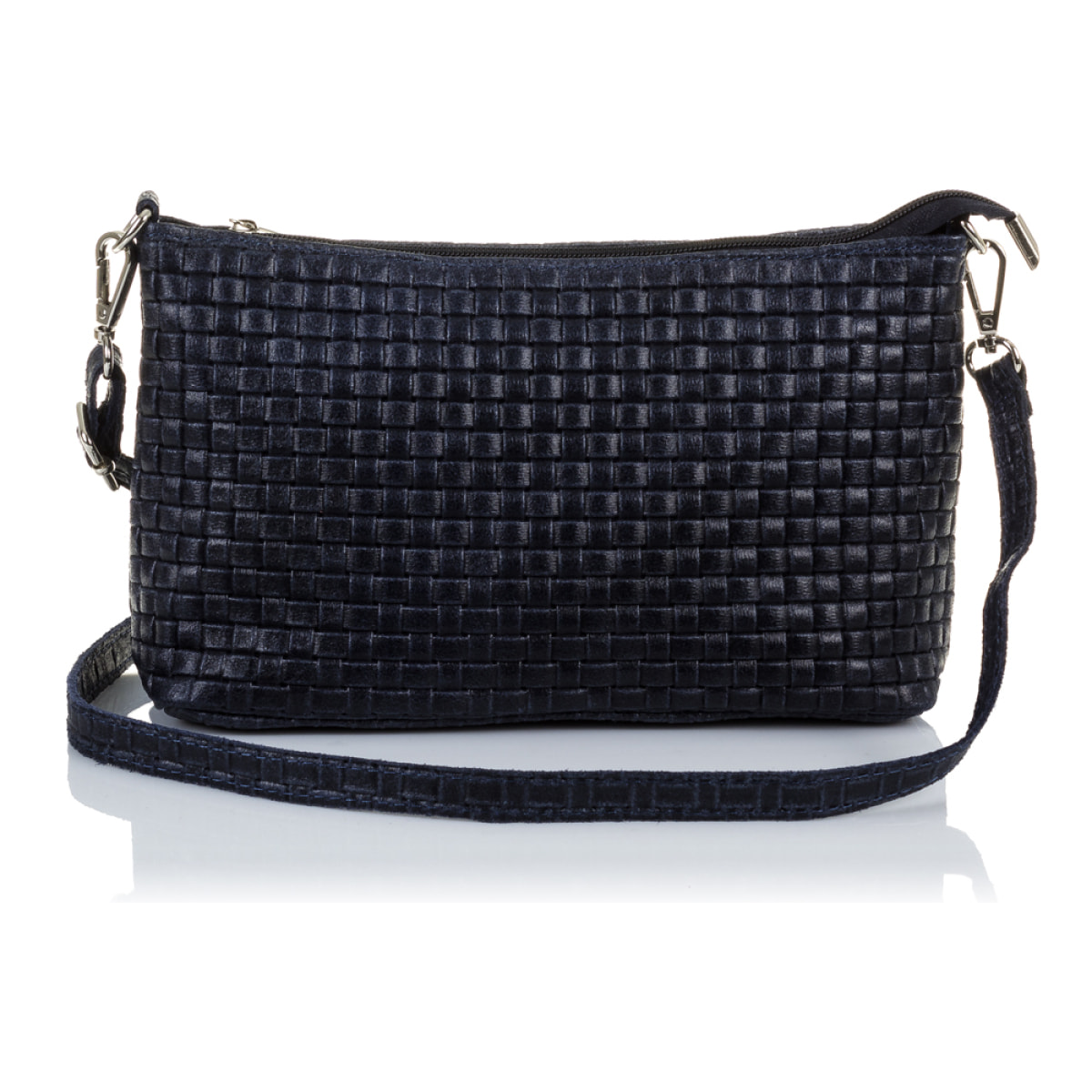 Zia Borsa a tracolla Donna. Pelle autentica Suede Incisione Geometrica