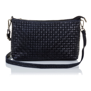 Zia Borsa a tracolla Donna. Pelle autentica Suede Incisione Geometrica