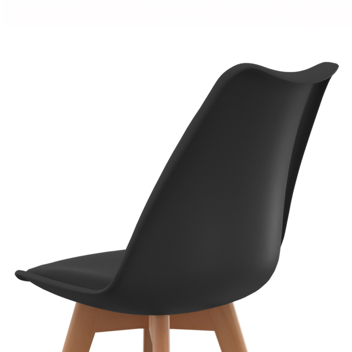 Chaises Nordia noire pieds bois - lot de 4