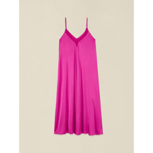 Oltre - Vestido largo en raso de viscosa - Fuchsia