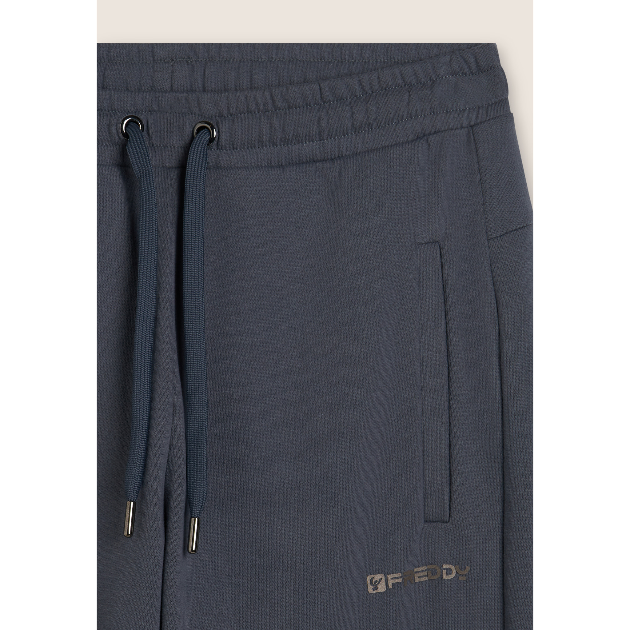 Pantaloni regular in felpa garzata con fondo dritto