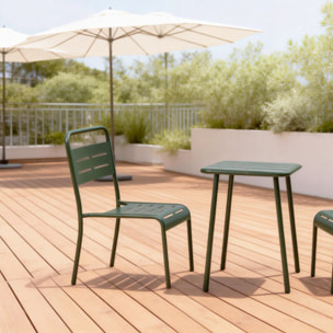 EVORA Table carrée 2 places 50x50cm vert