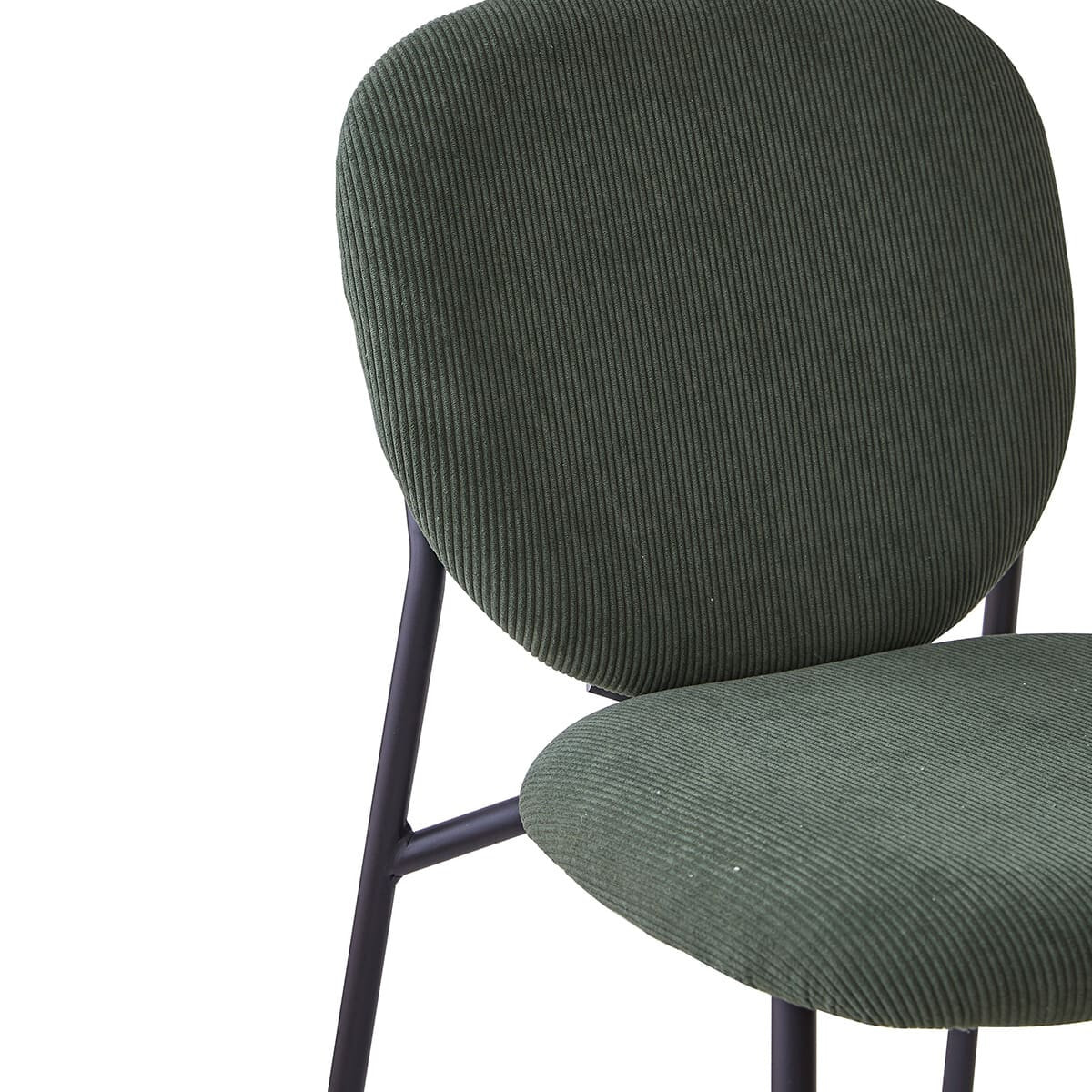 Lot de 2 tabourets de bar en velours côtelé - BETTY