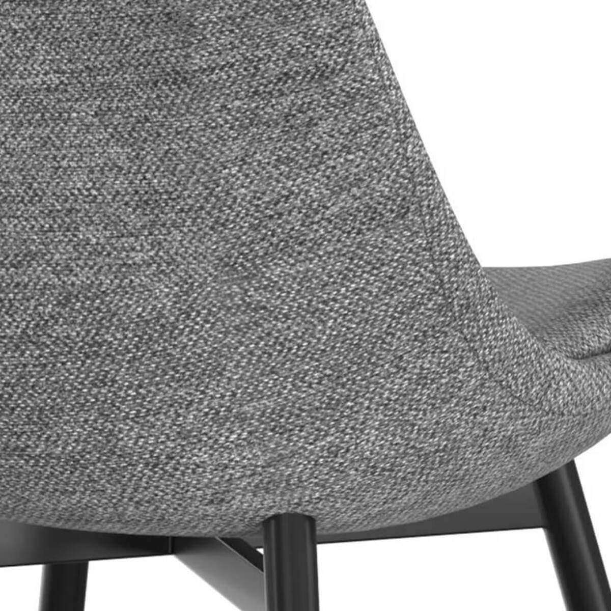 Lot de 2 chaises en tissu gris foncé chiné et pieds en métal - Filipi