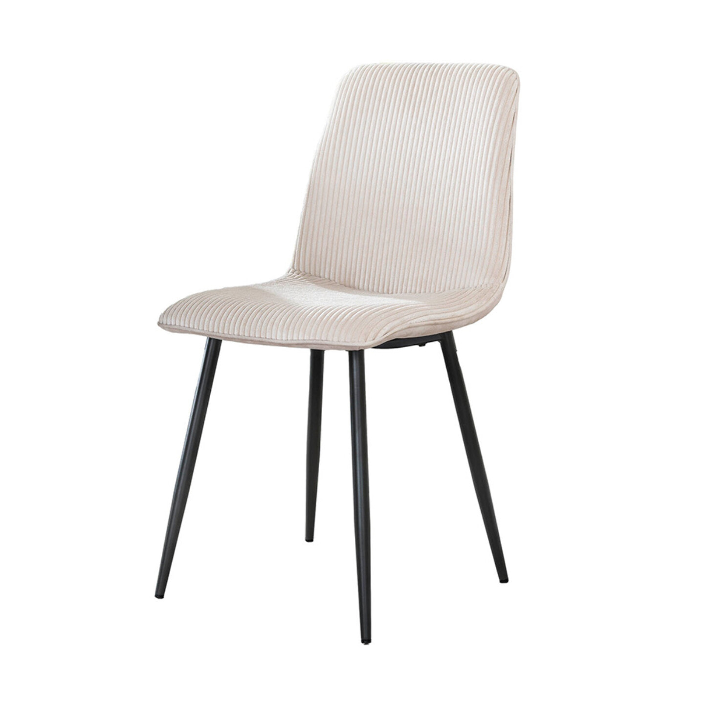 Iris - lot de 4 chaises - en velours côtelé et velours - Blanc