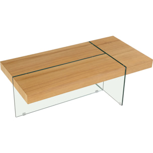 Table basse "Taormina" - 120 x 60 x 40 cm - Finition chêne