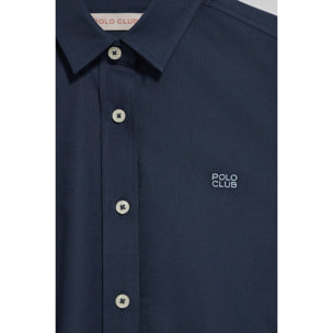 Camicia regular fit blu marino con ricamo Polo Club
