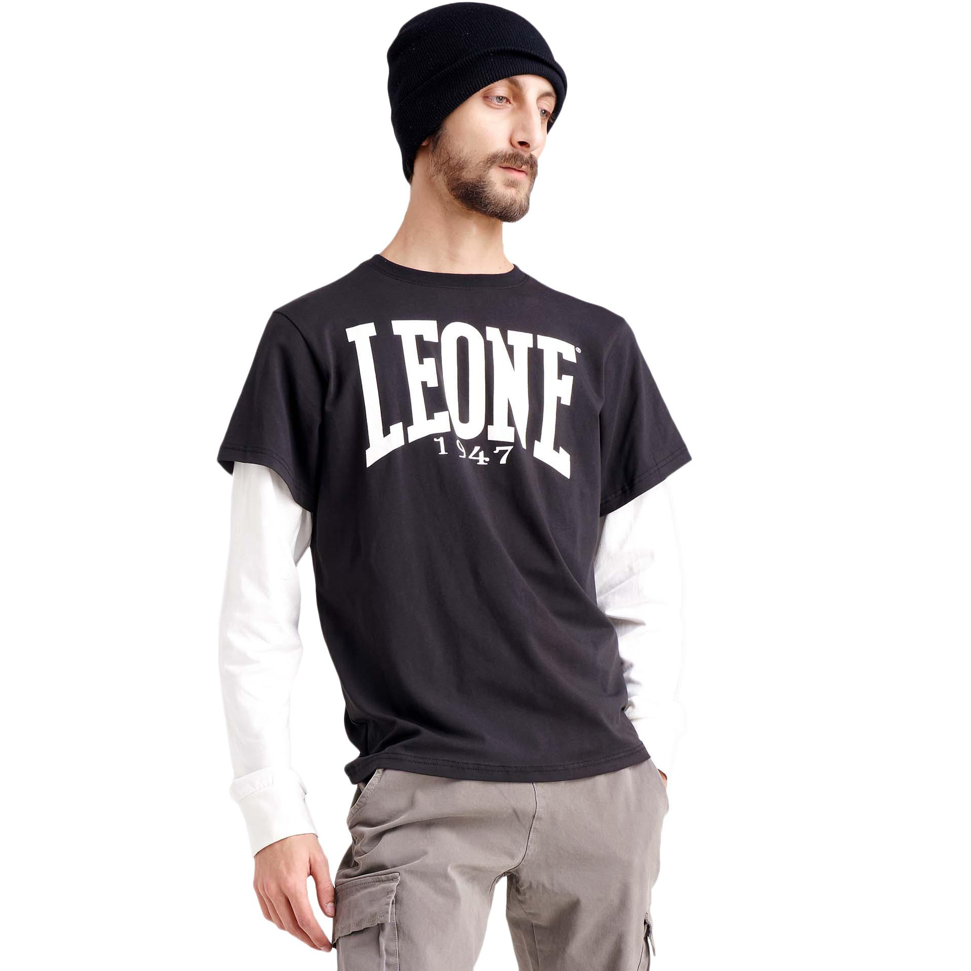 T-shirt bicolore uomo in jersey stretch con manica lunga Basic Big Logo