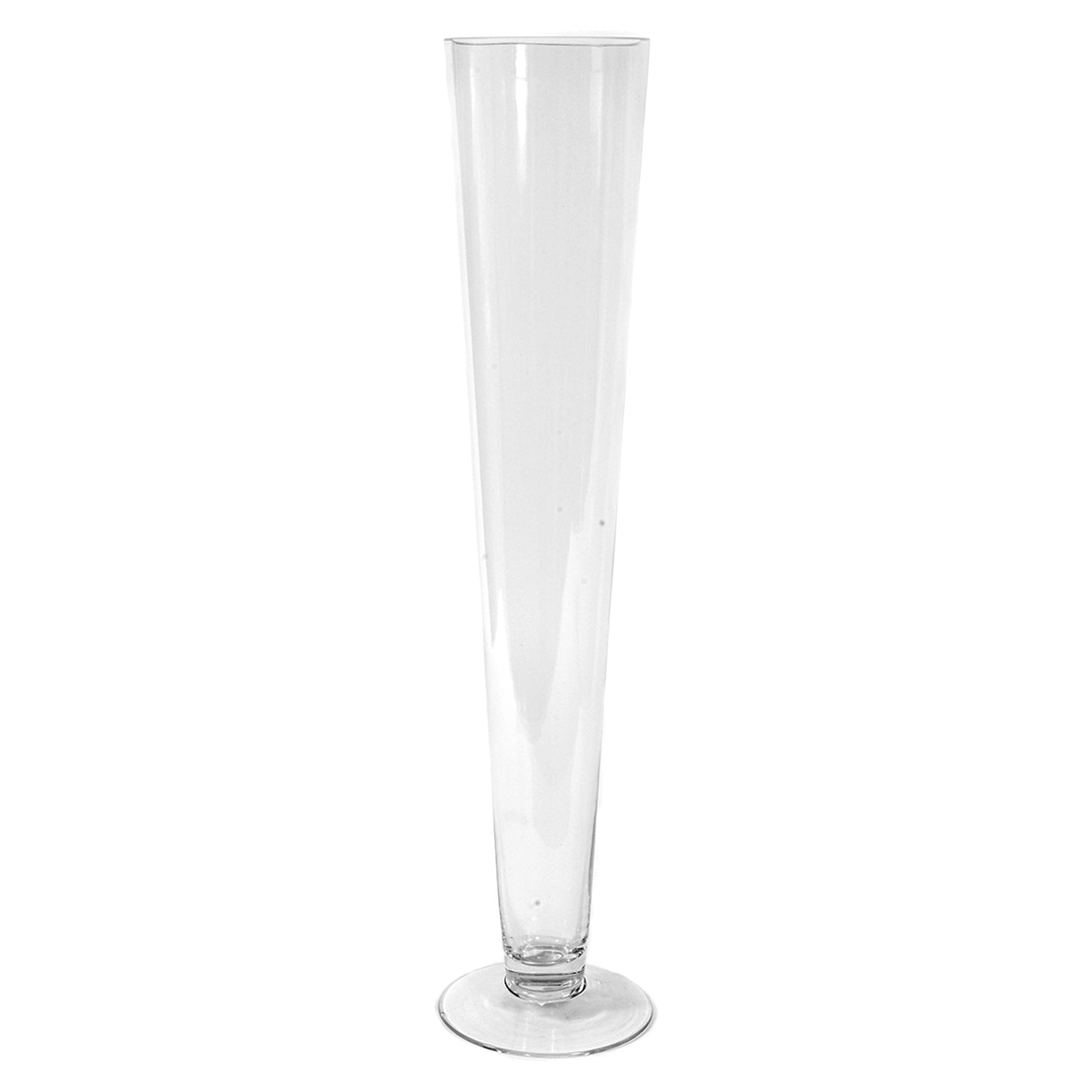 Vaso A Cono Con Piedistallo. Altezza 100 Cm - Pezzi 1 - 14,5X100X14,5cm - Colore: Incolore - Bianchi Dino - Vasi E Cont. Vetro, Alzate