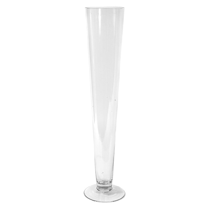 Vaso A Cono Con Piedistallo. Altezza 100 Cm - Pezzi 1 - 14,5X100X14,5cm - Colore: Incolore - Bianchi Dino - Vasi E Cont. Vetro, Alzate