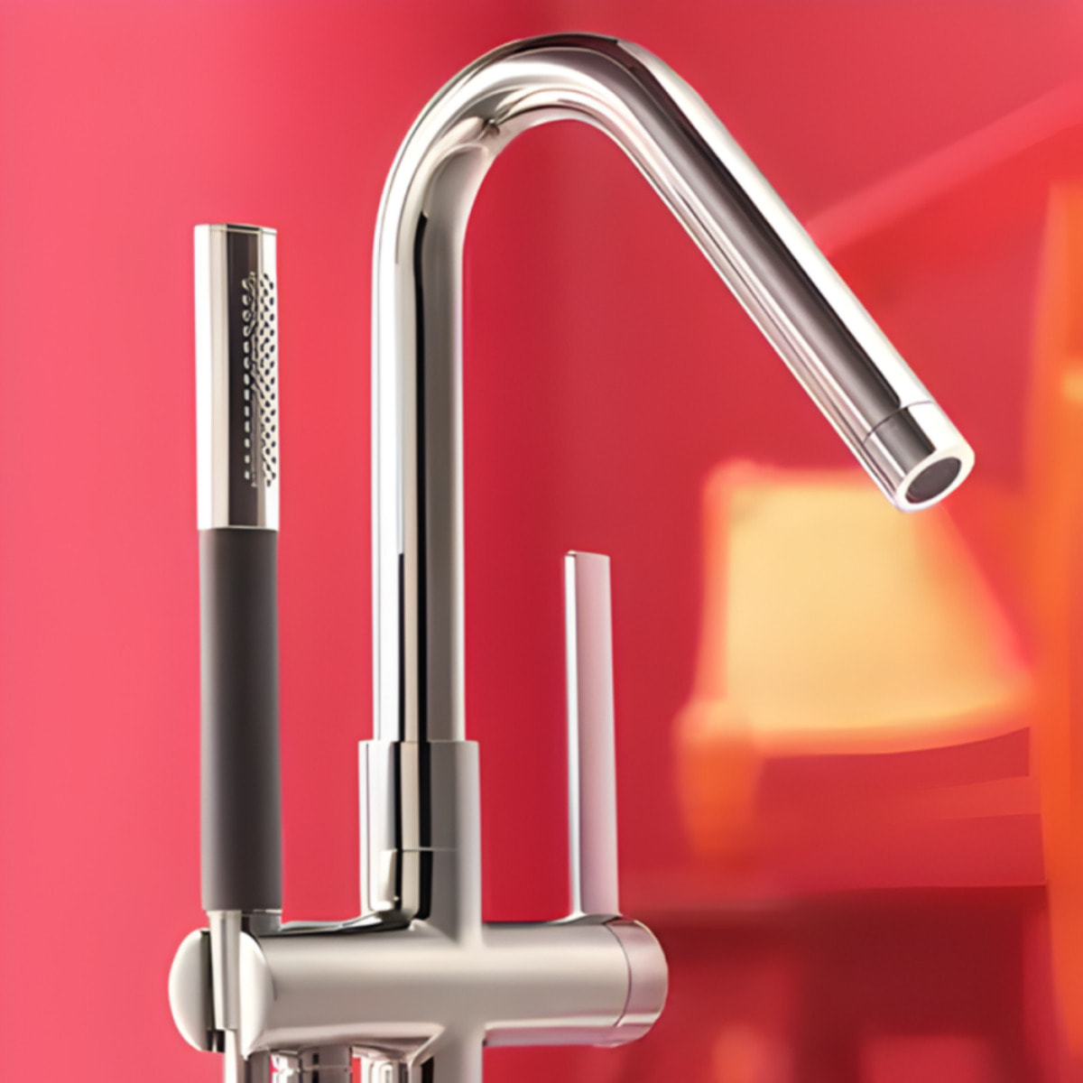 Pommeau de douche 2 jets Shift Ellipse noir et chrome + flexible de douche lisse anti-torsion 160 cm Chrome