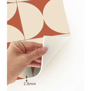 Alfombra de vinilo CERAMIKO, Retro terracota 50x140 cm