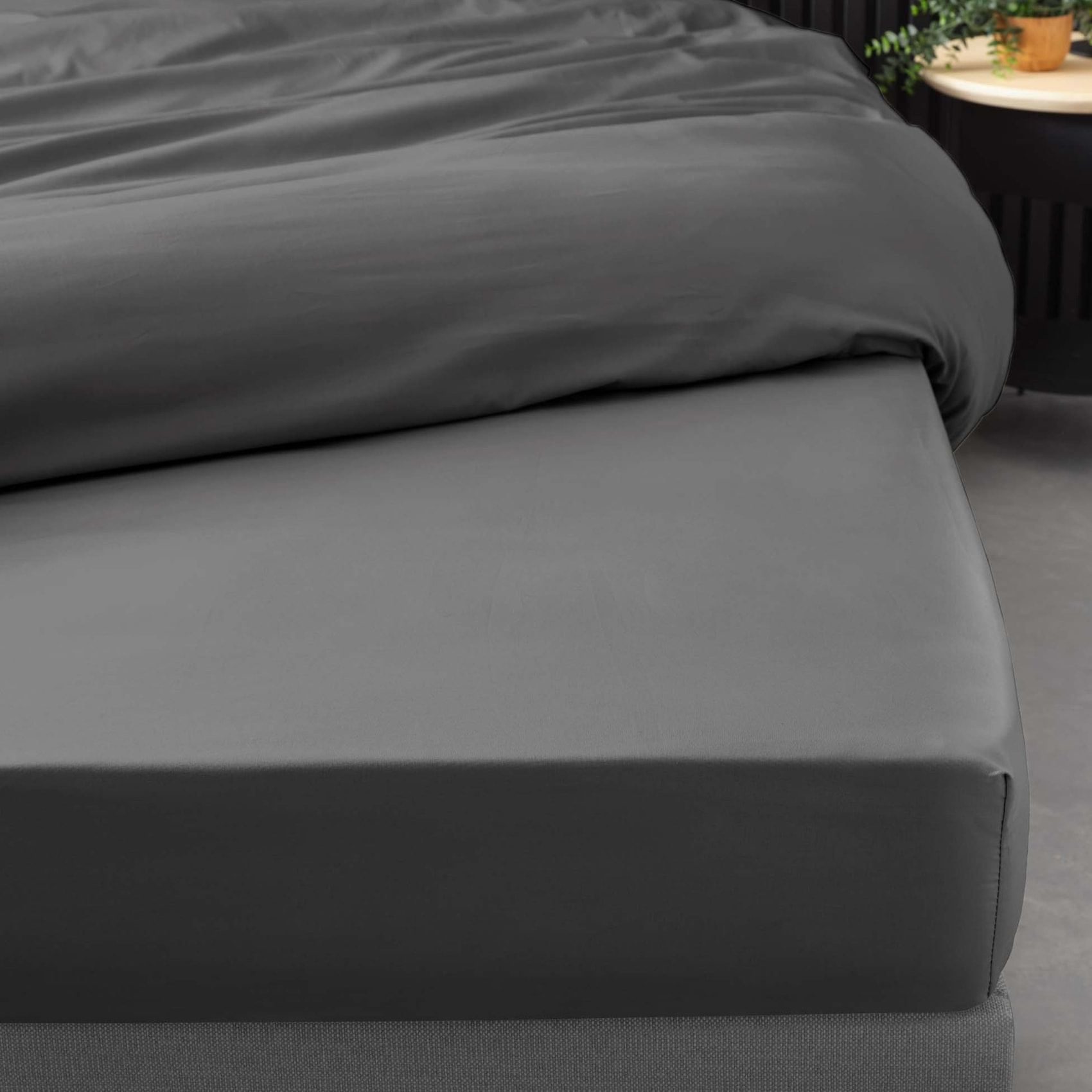 Drap Housse Uni 100% Percale de Coton ORIGINE - Gris
