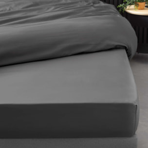 Drap Housse Uni 100% Percale de Coton ORIGINE - Gris