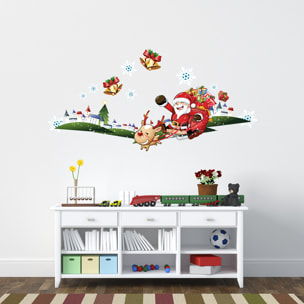 Sticker Noël le village enchanté du Père Noël - Autocollants stickers adhésifs noël - décoration fêtes