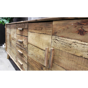 Buffet bahut 4 portes et 4 tiroirs en pin recyclé - ORIGIN