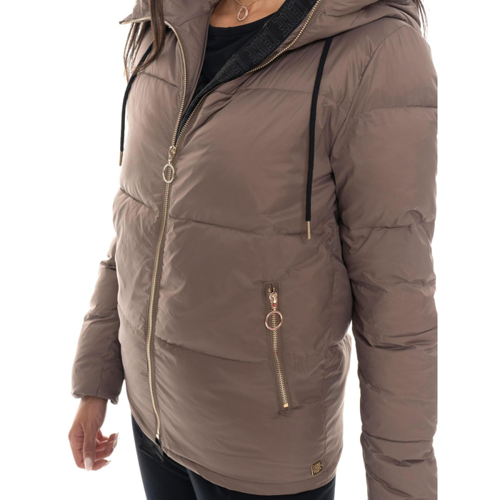 Chaqueta de plumas con capucha para mujer Leone 1947 Chic Tones