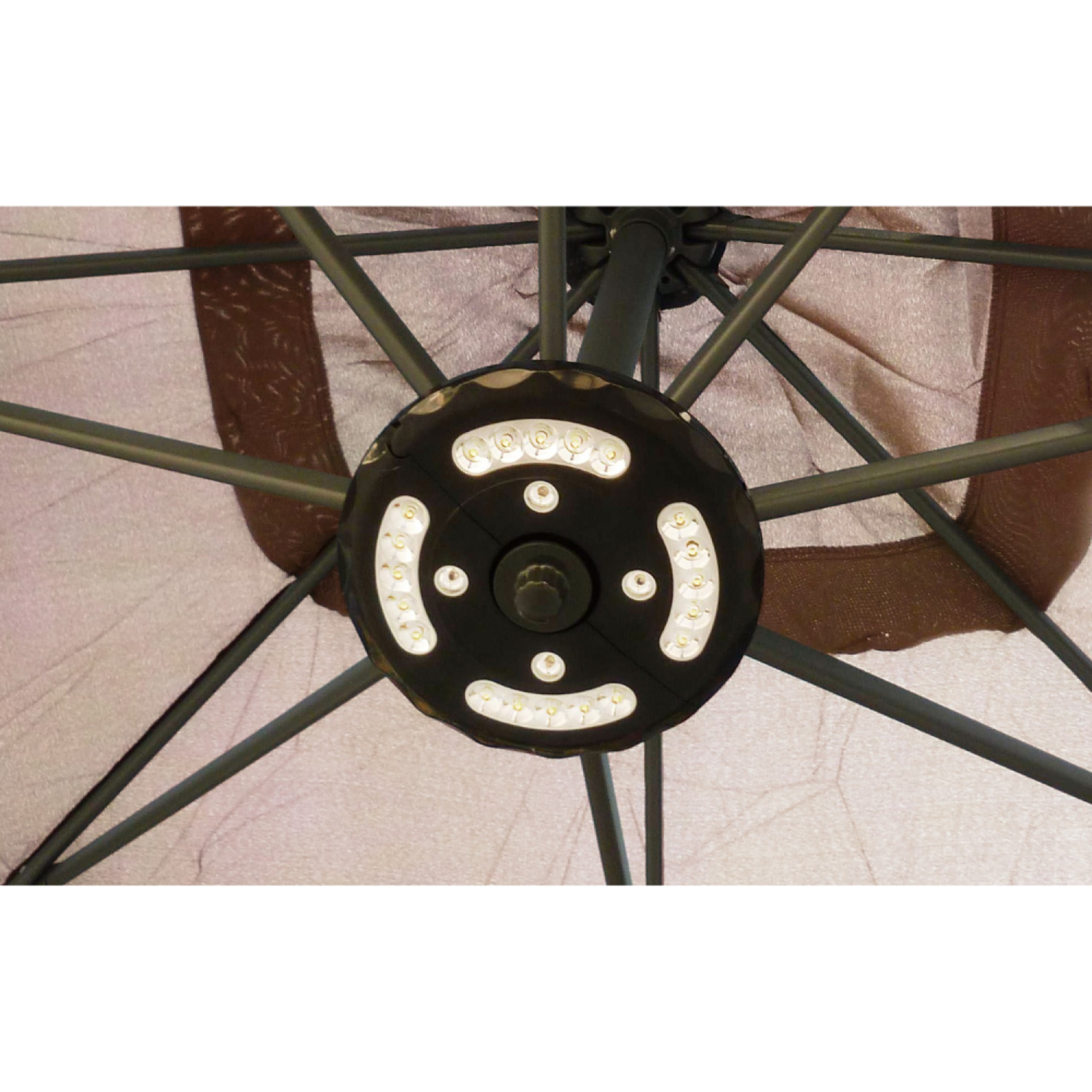 Parasol déporté LED 3 x 3 m chocolat DAVAGNA
